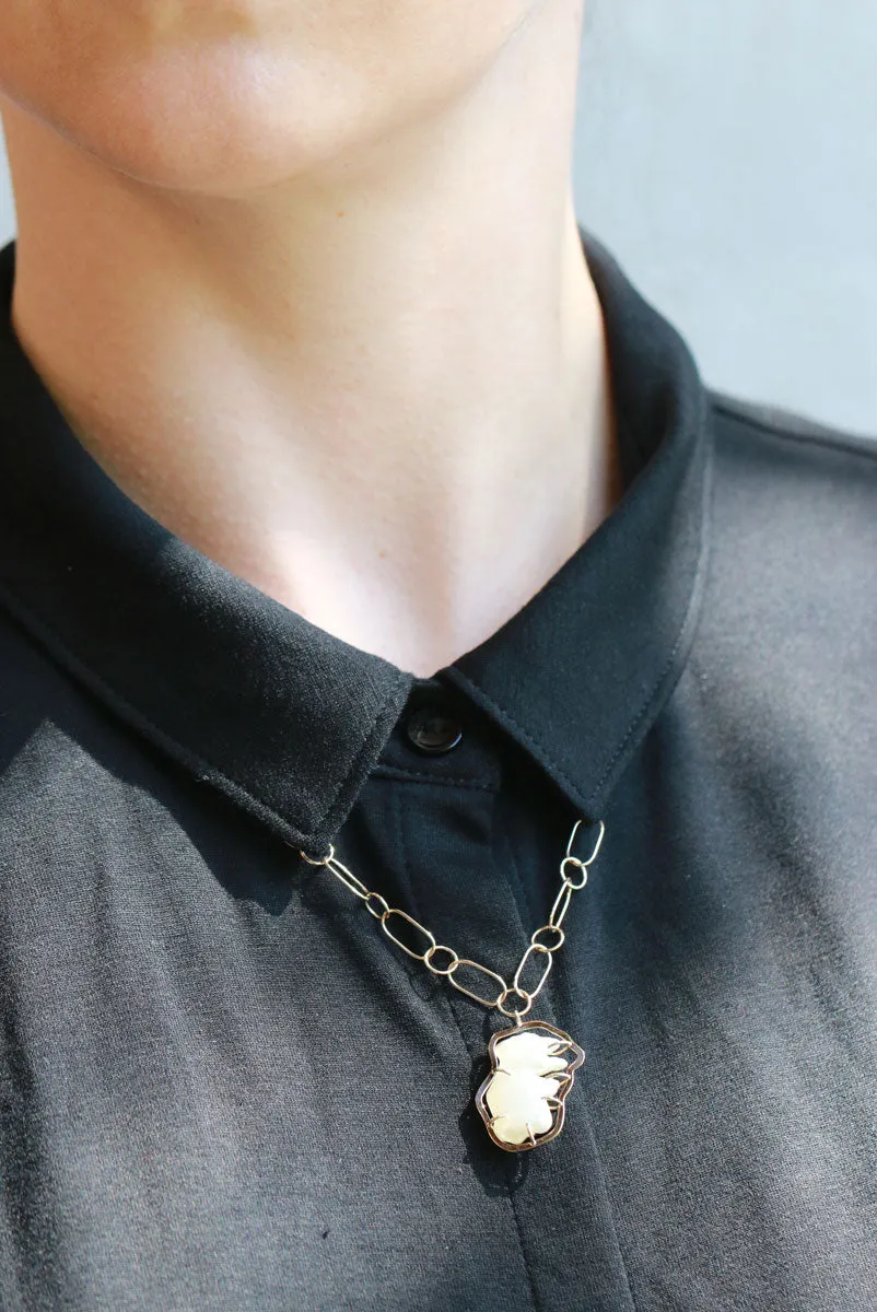 American natural pearl prong halo necklace sold by Melissa Joy Manning product image thumbnail 2