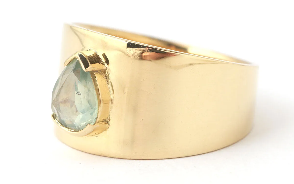 Pale Green Sapphire Cigar Band Ring sold by Melissa Joy Manning product image thumbnail 3