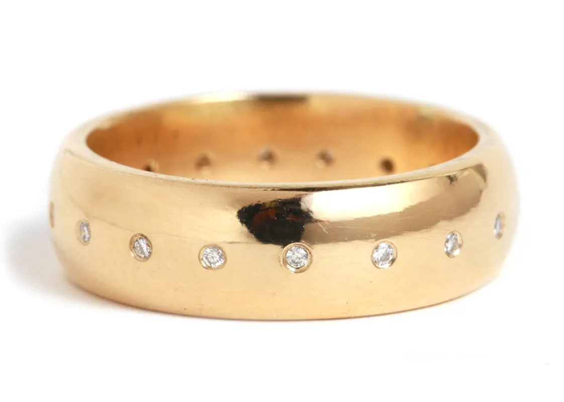 Half Dome Diamond Band - 18k Yellow Gold sold by Melissa Joy Manning