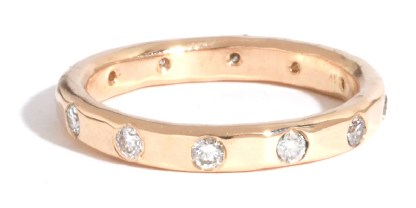 2mm White Diamond Band - 14k Yellow Gold sold by Melissa Joy Manning