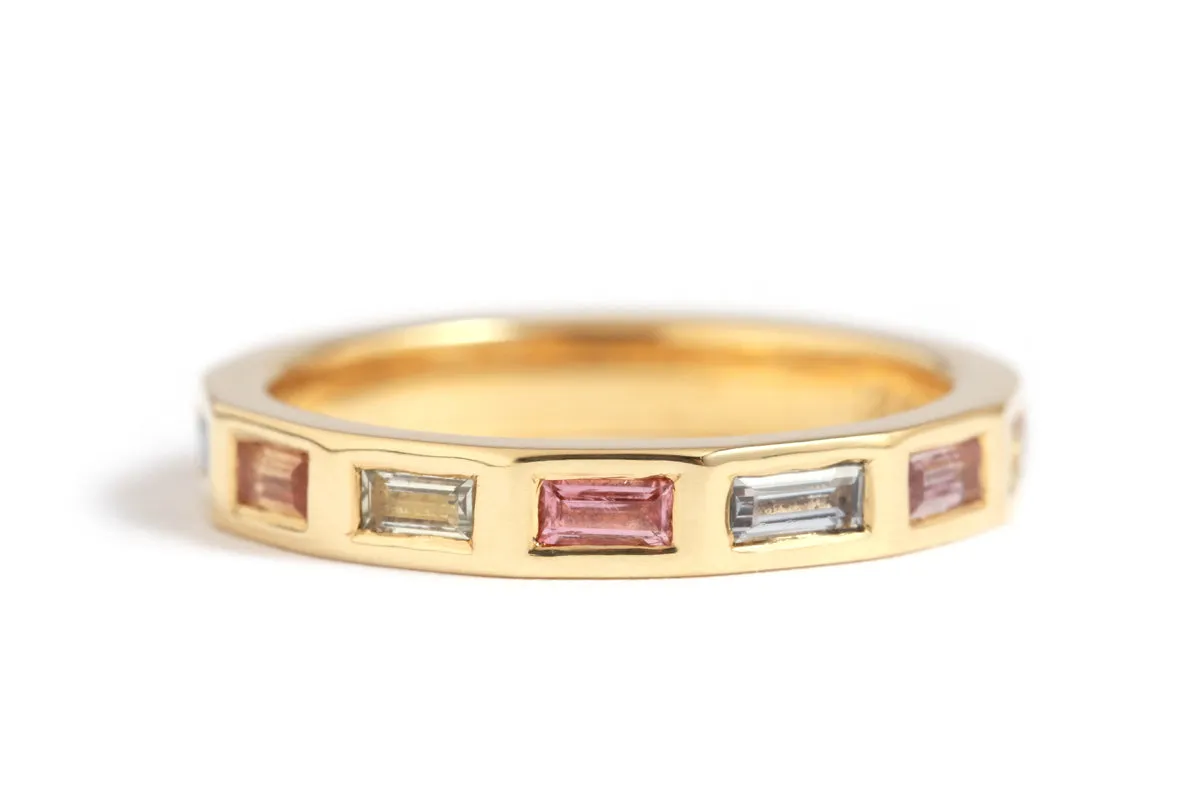 Umba Sapphire Baguette Band - 18k Yellow Gold made by Melissa Joy Manning