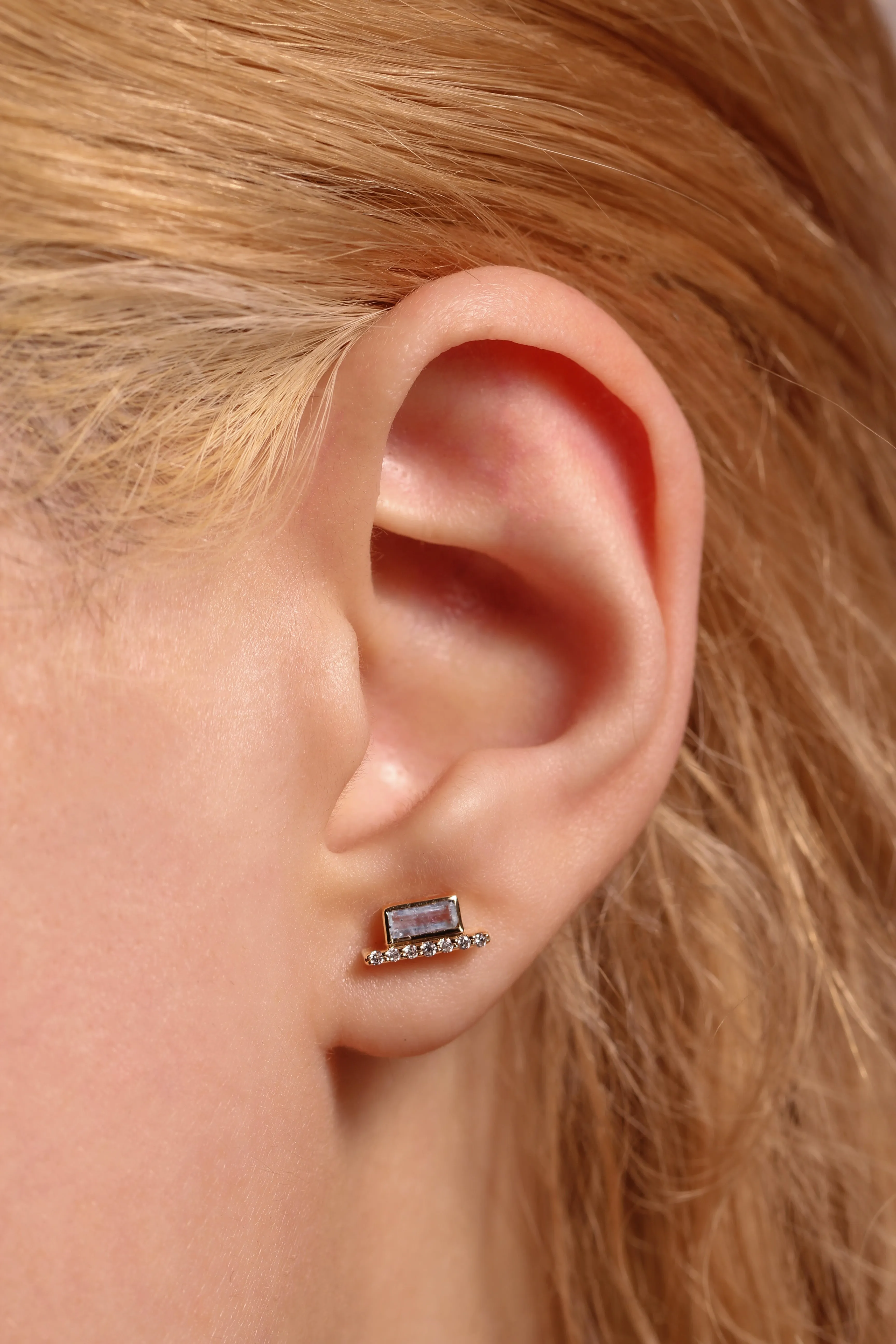 Double Micropave Diamond Aquamarine Cityscape Stud Earring sold by Melissa Joy Manning product image thumbnail 2