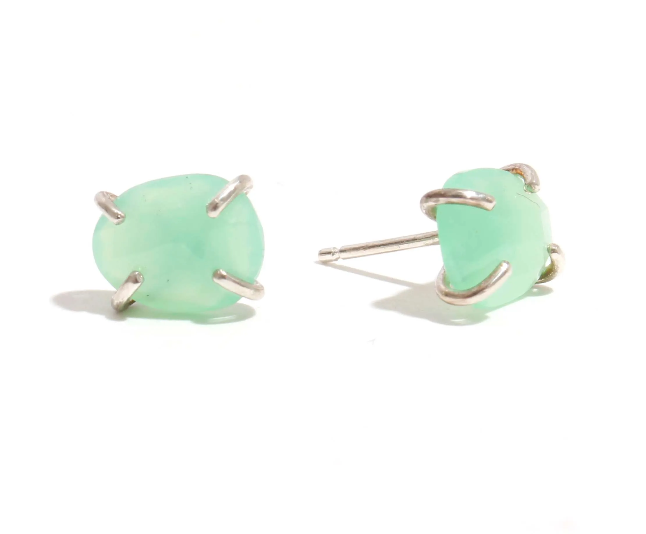 Prong Set Chrysoprase Stud Earrings sold by Melissa Joy Manning product image thumbnail 3