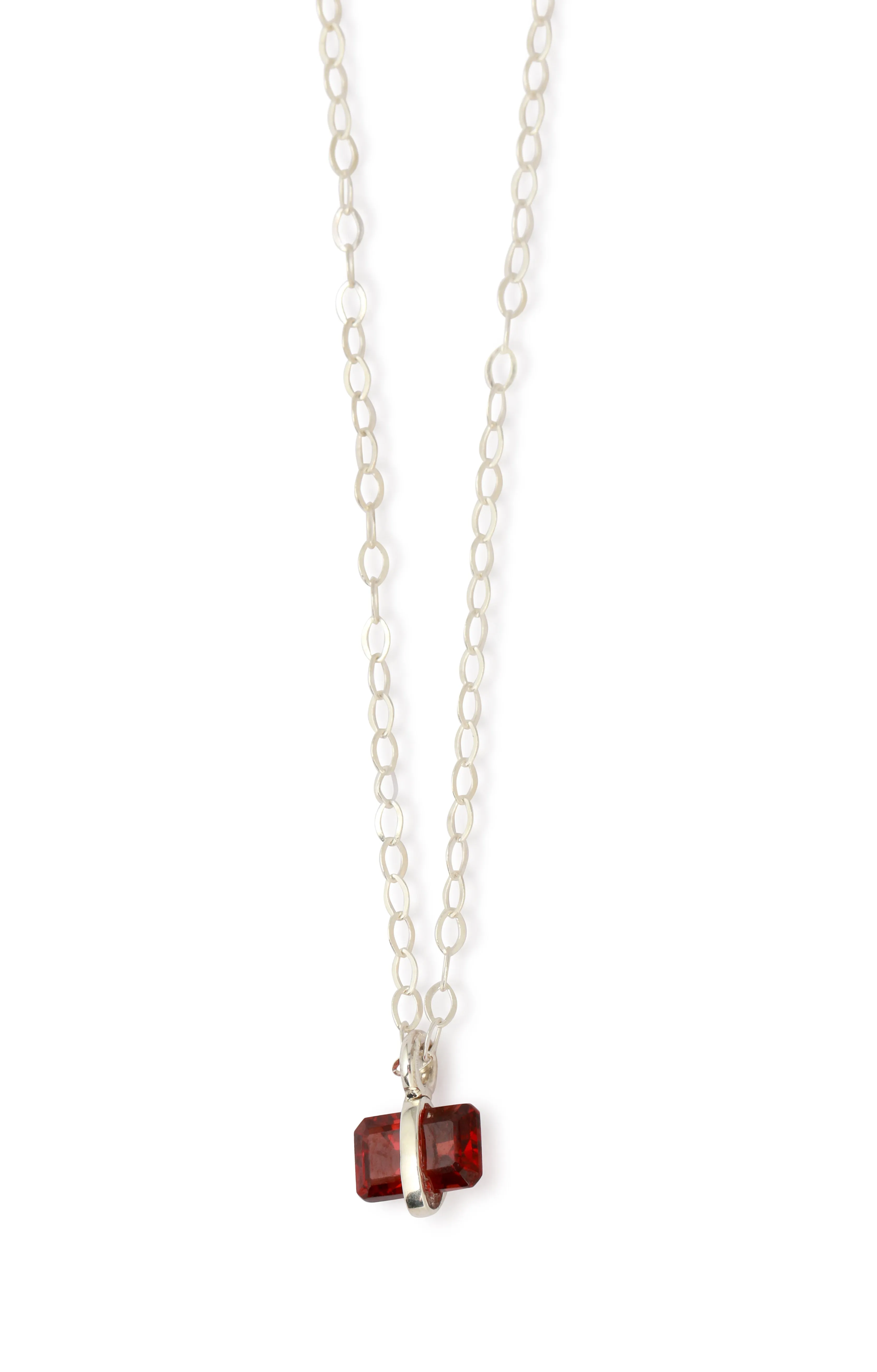 Emerald Cut Garnet Pendant Necklace sold by Melissa Joy Manning
