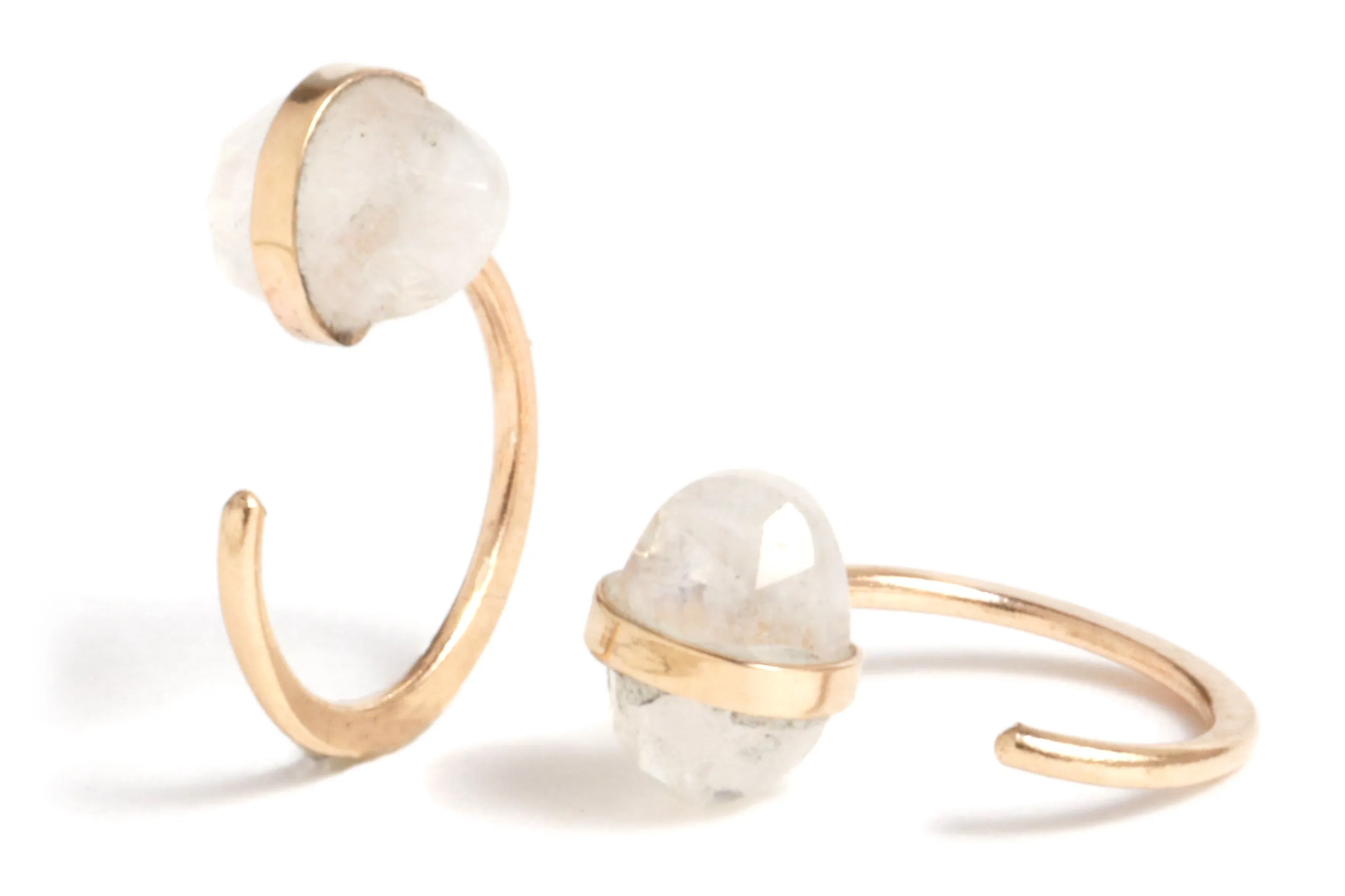 Rainbow Moonstone Hug Earrings sold by Melissa Joy Manning