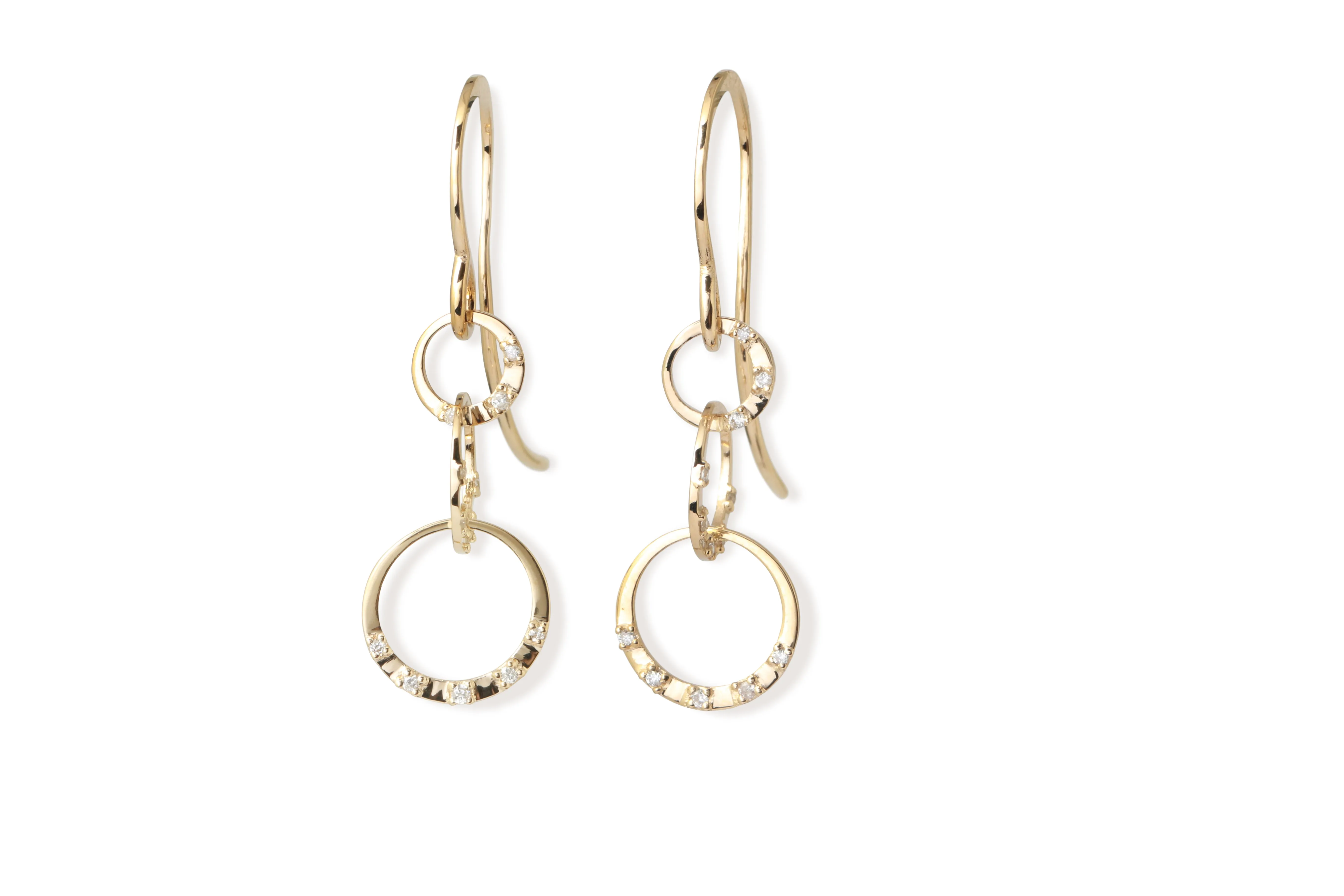 Triple Link White Diamond Drop Earrings sold by Melissa Joy Manning