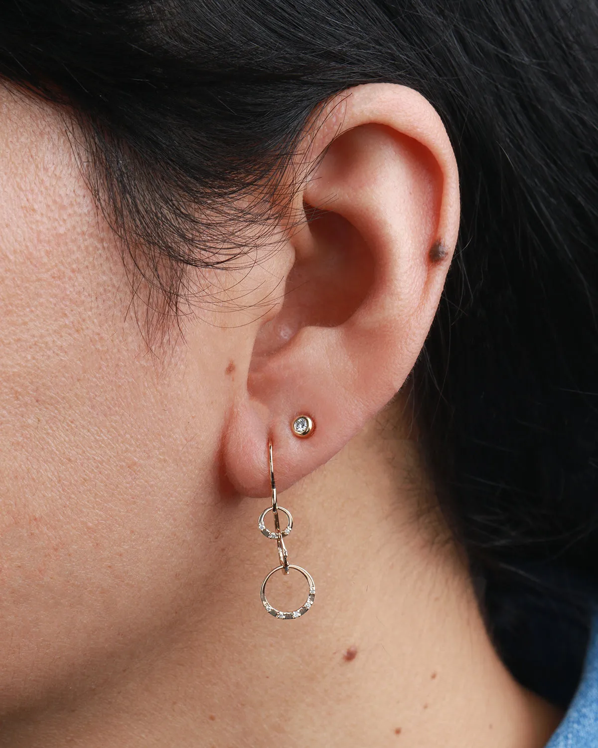 Triple Link White Diamond Drop Earrings sold by Melissa Joy Manning product image thumbnail 2