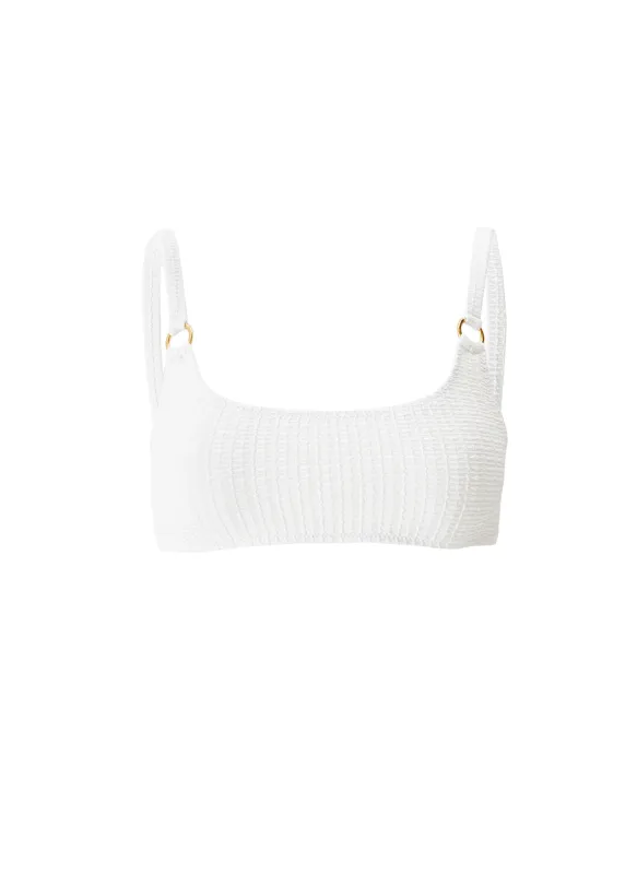 Bari White Squares Bikini Top sold by Melissa Odabash