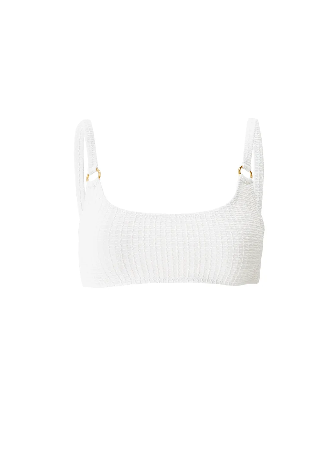 Bari White Squares Bikini Top sold by Melissa Odabash
