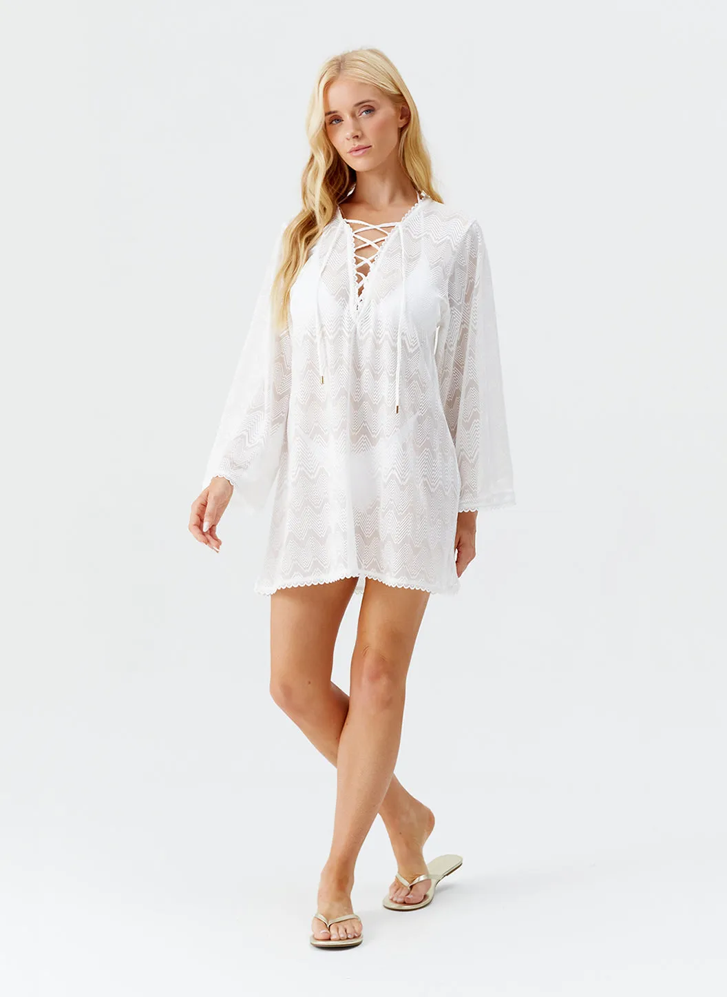 Keira White Kaftan sold by Melissa Odabash product image thumbnail 5