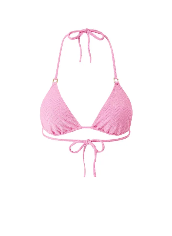 Maine Pink Zigzag Bikini Top made by Melissa Odabash