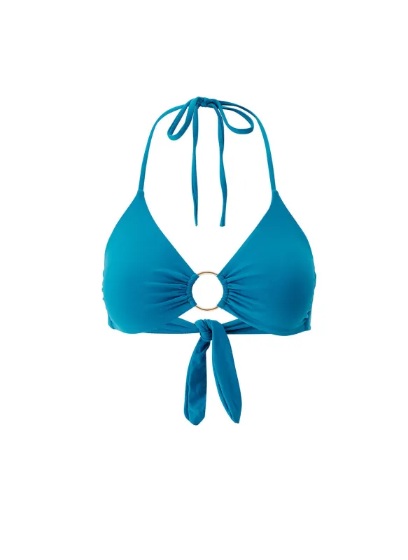 Hamburg Teal Bikini Top sold by Melissa Odabash