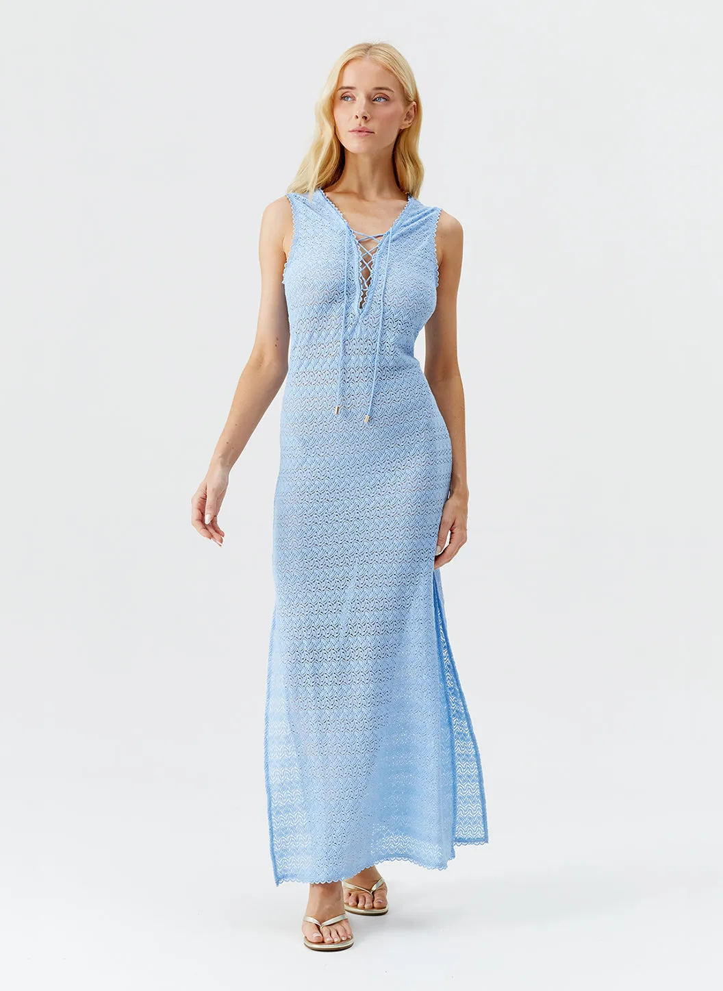 Maddie Dusty Blue Dress sold by Melissa Odabash product image thumbnail 5