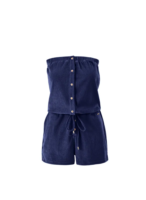 Exclusive Venus Navy Playsuit sold by Melissa Odabash