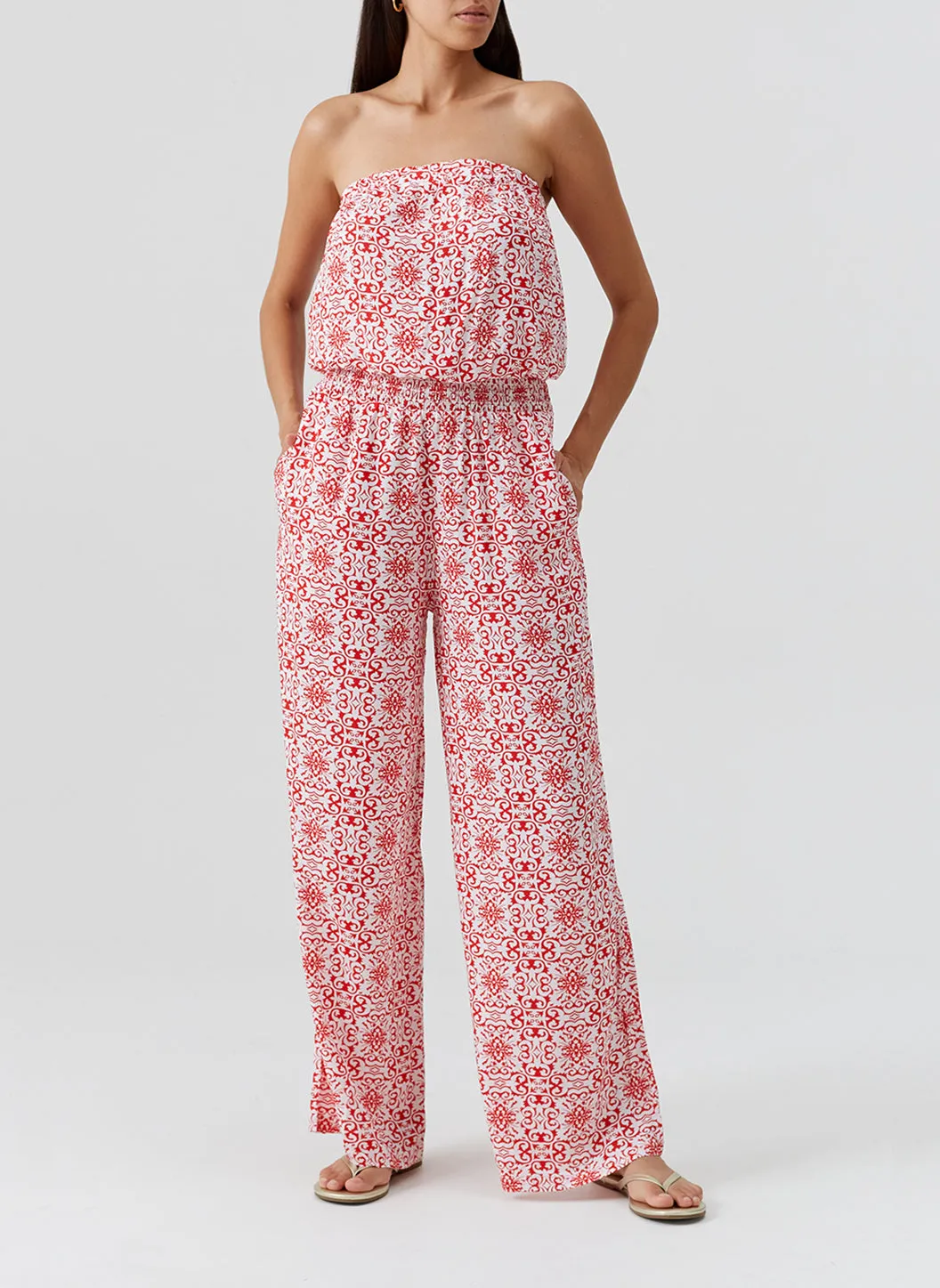 Exclusive Naomi Amalfi Red Jumpsuit sold by Melissa Odabash product image thumbnail 2