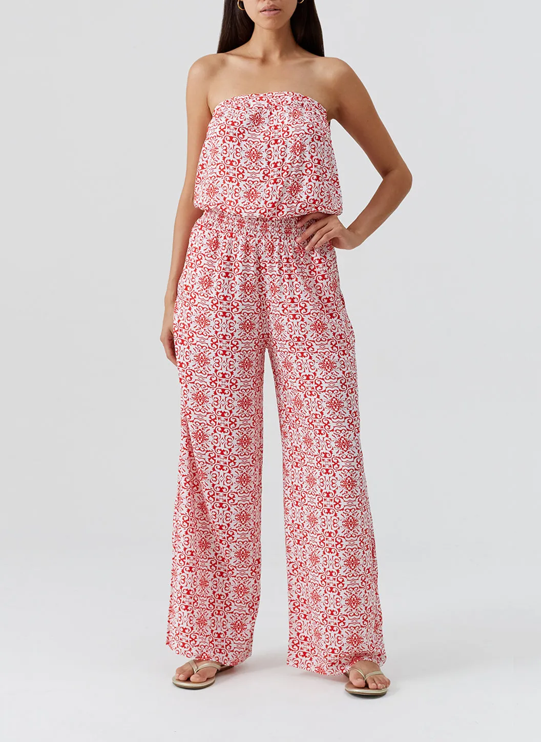 Exclusive Naomi Amalfi Red Jumpsuit sold by Melissa Odabash product image thumbnail 4