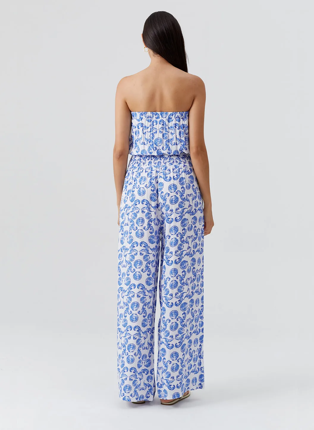 Exclusive Naomi Blue Shell Jumpsuit sold by Melissa Odabash product image thumbnail 3