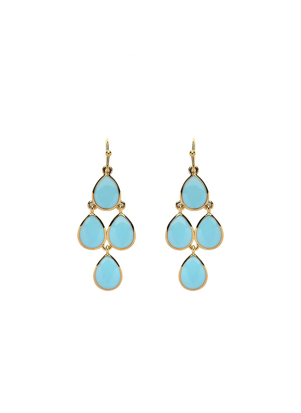 Gold Turquoise Drop Earrings sold by Melissa Odabash