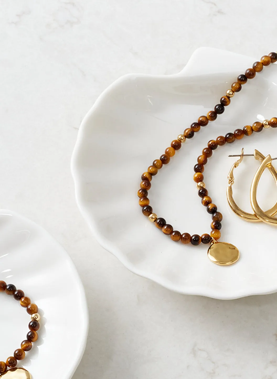 Tigers Eye Beaded Disc Necklace sold by Melissa Odabash product image thumbnail 3