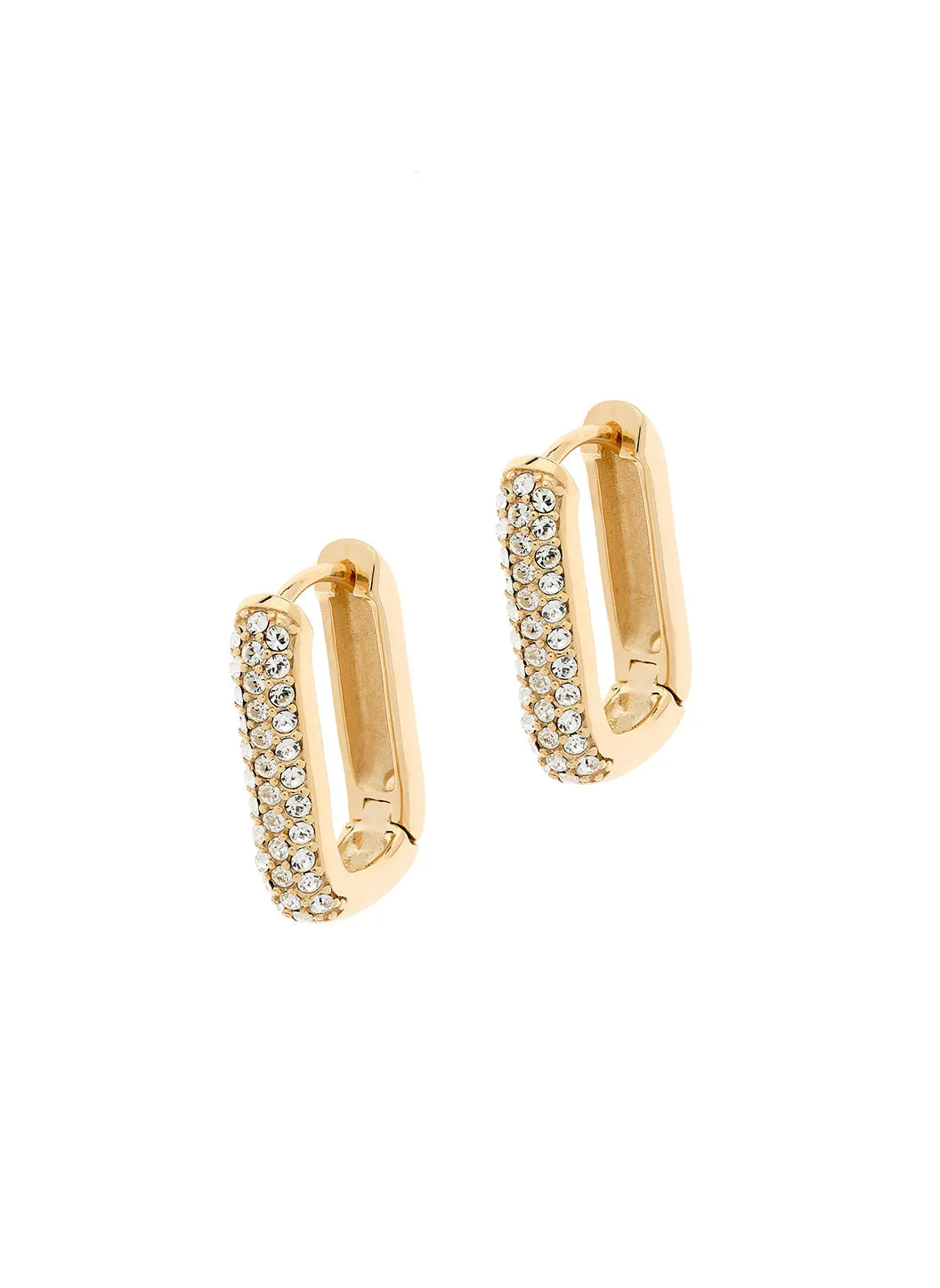 Gold Crystal Oval Hoop Earrings sold by Melissa Odabash