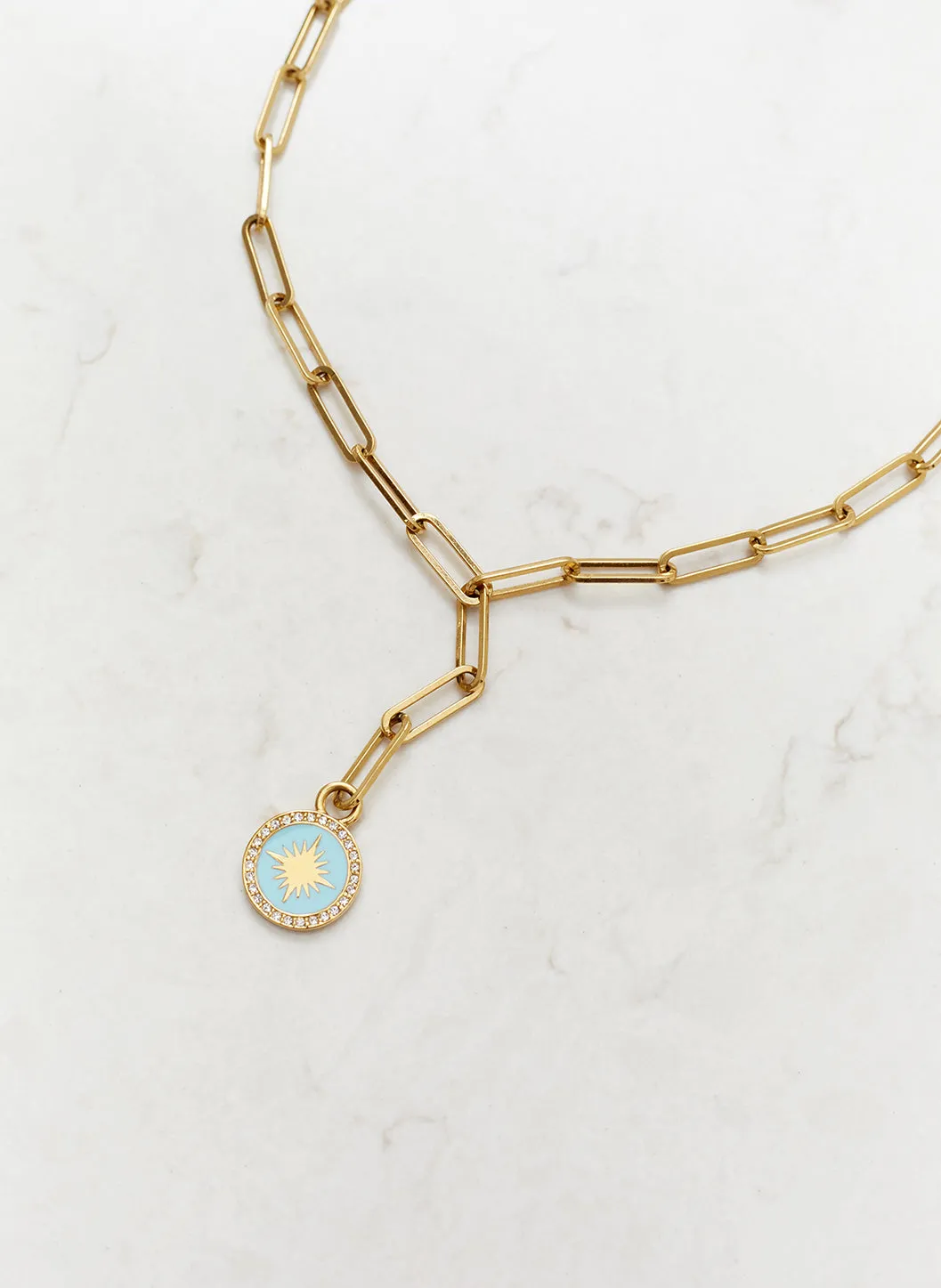 Gold Turquoise Charm Necklace sold by Melissa Odabash product image thumbnail 4