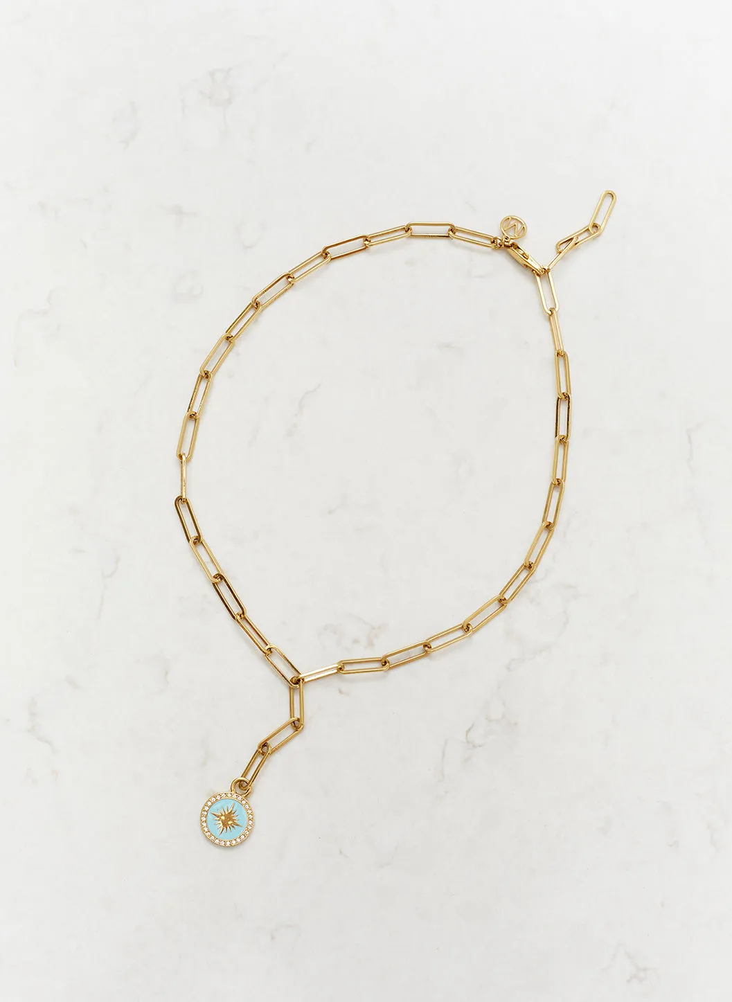 Gold Turquoise Charm Necklace sold by Melissa Odabash product image thumbnail 3
