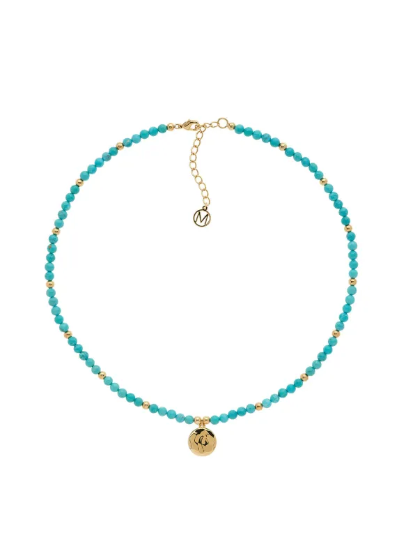 Turquoise Beaded Disc Necklace sold by Melissa Odabash