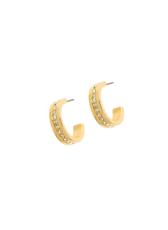 Gold Crystal Row Hoop Earrings sold by Melissa Odabash