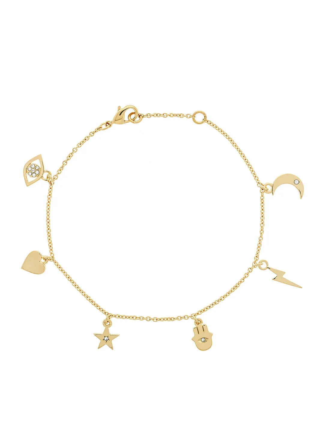 Gold Crystal Charm Bracelet sold by Melissa Odabash