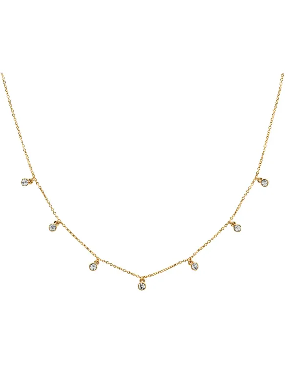 Gold Crystal Droplet Necklace sold by Melissa Odabash