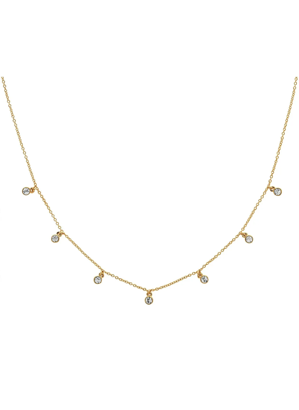 Gold Crystal Droplet Necklace sold by Melissa Odabash