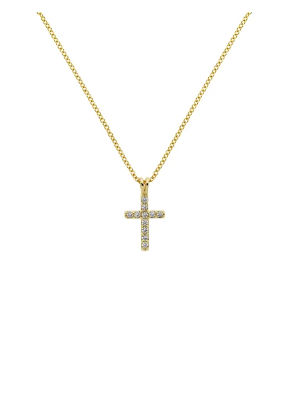 Gold Crystal Cross Pendant Necklace sold by Melissa Odabash