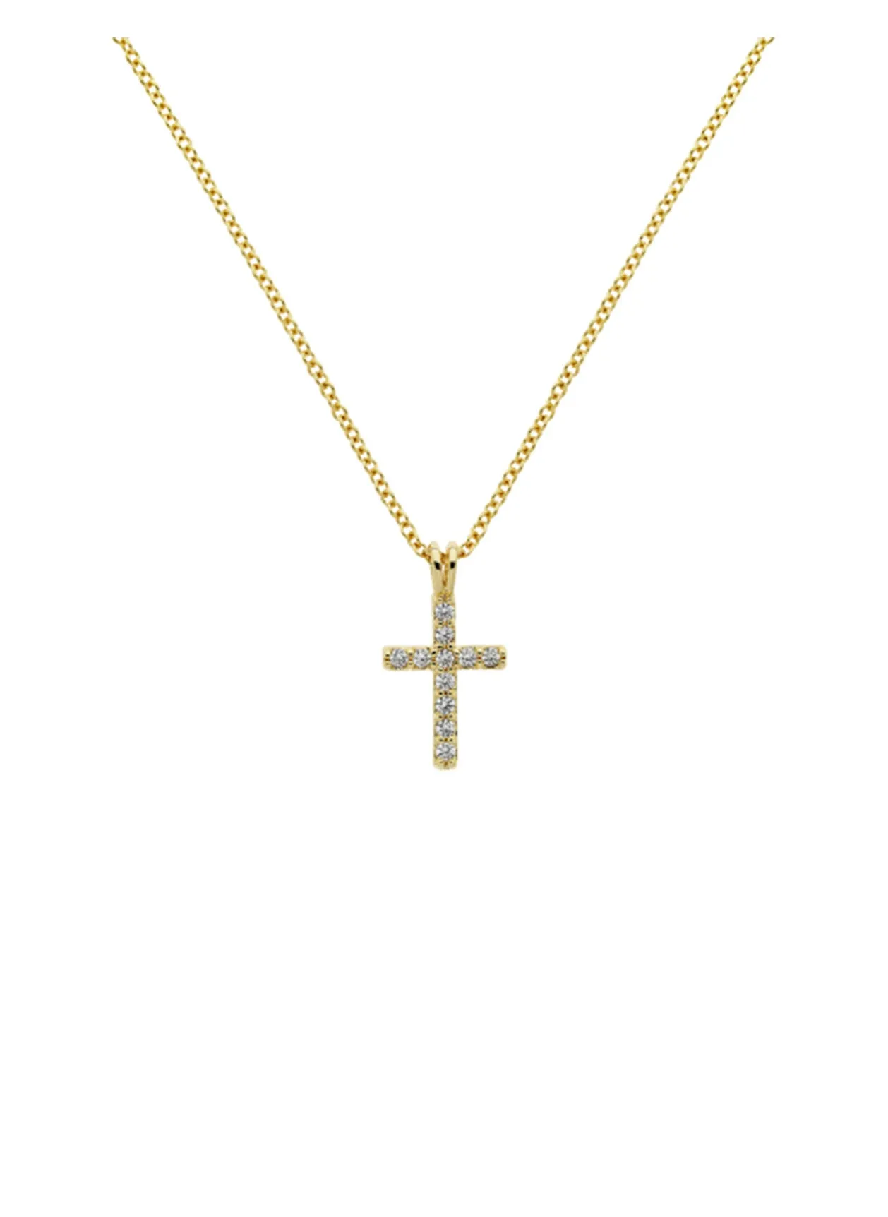 Gold Crystal Cross Pendant Necklace sold by Melissa Odabash