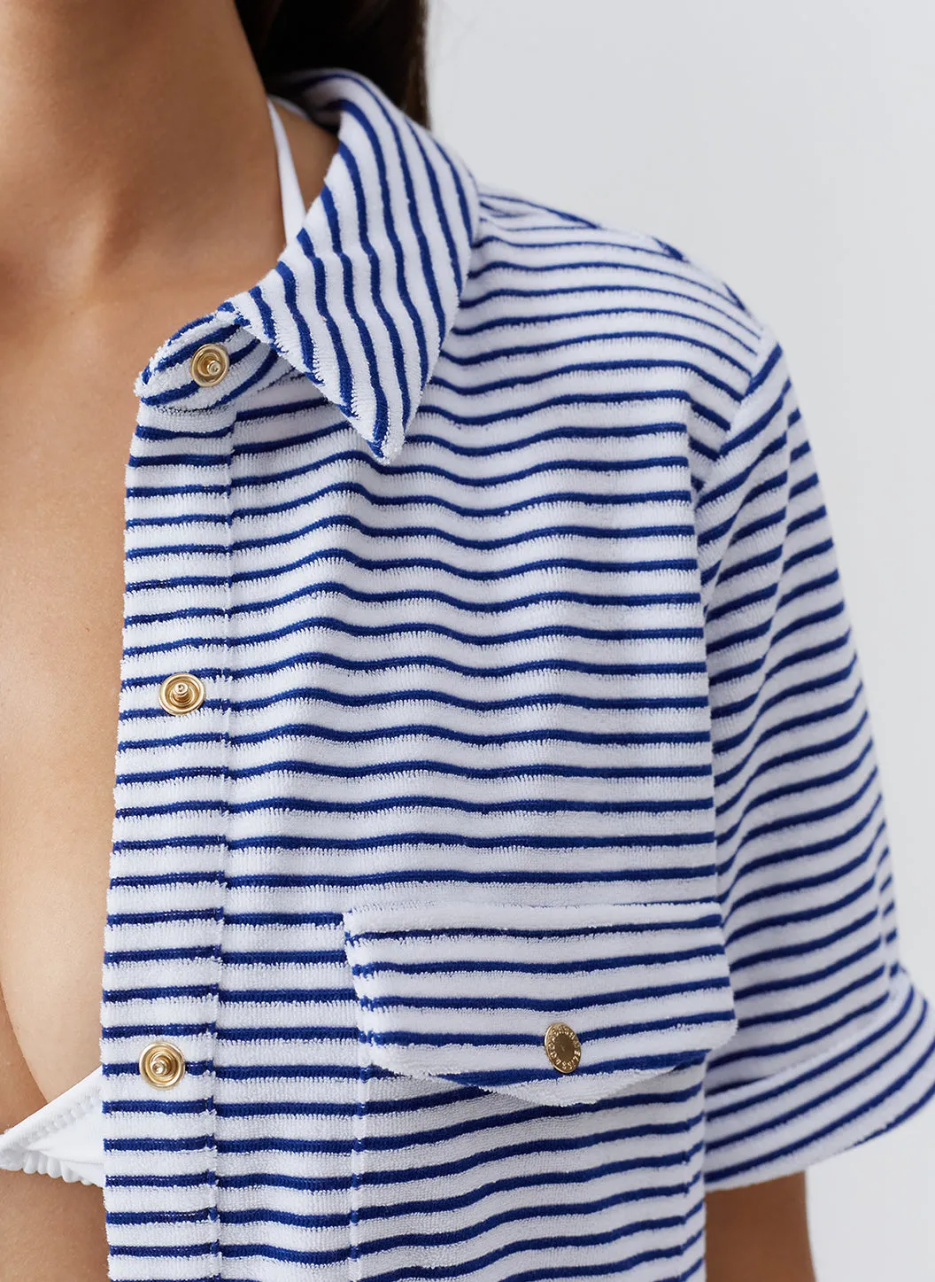 Tori Navy Stripe Shirt sold by Melissa Odabash product image thumbnail 5