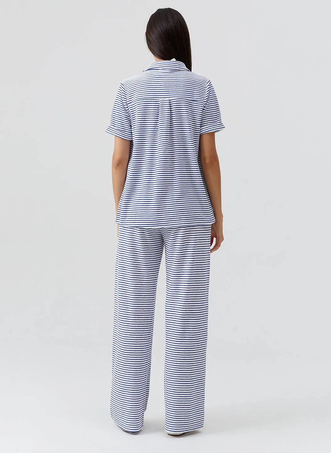 Betty Navy Stripe Trousers sold by Melissa Odabash product image thumbnail 4