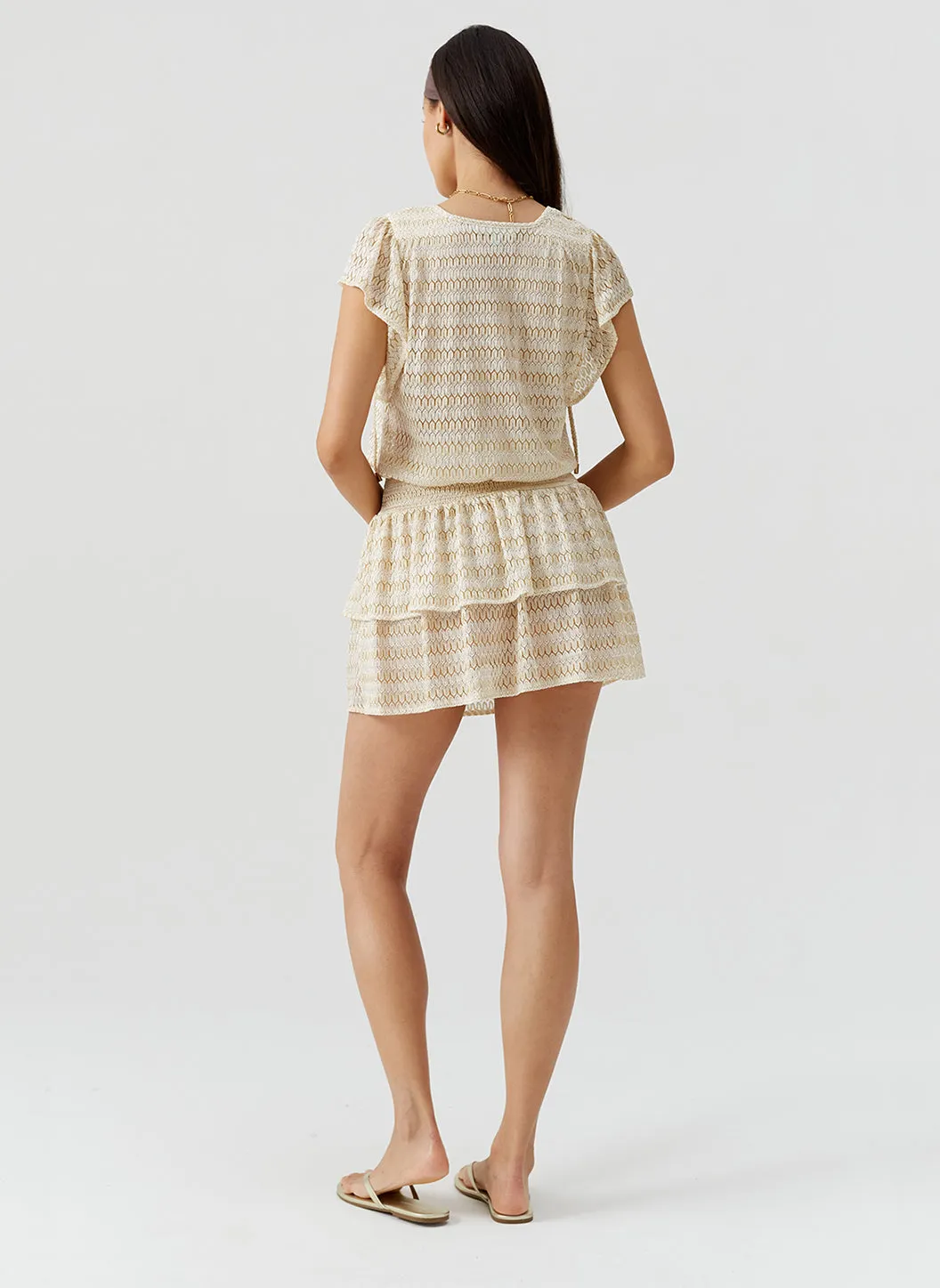 Remi Gold Dress sold by Melissa Odabash product image thumbnail 4