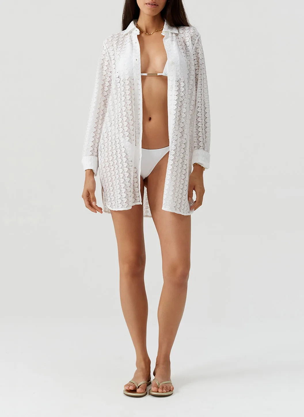 Daria White Shirt sold by Melissa Odabash product image thumbnail 3