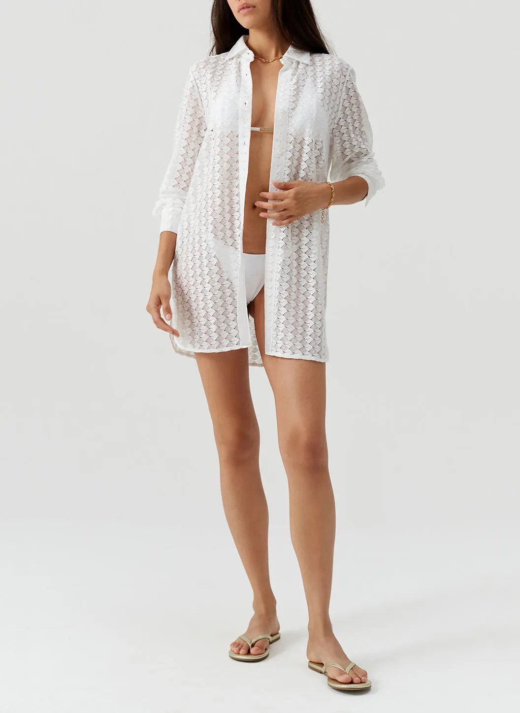 Daria White Shirt sold by Melissa Odabash product image thumbnail 5