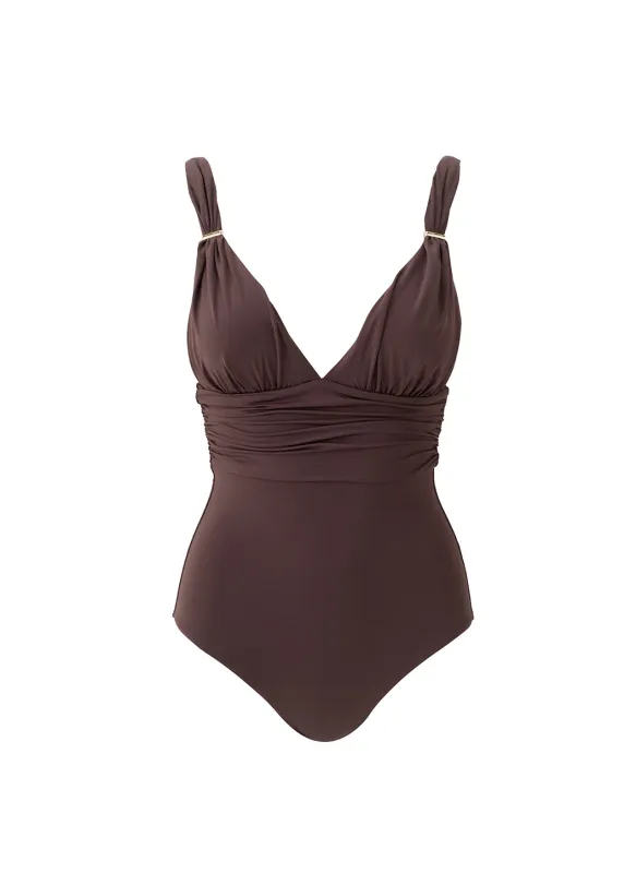 Panarea Brown Swimsuit sold by Melissa Odabash