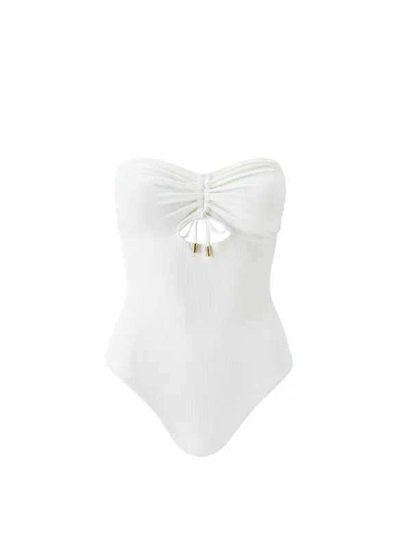 Lucca Cream Ribbed Swimsuit sold by Melissa Odabash
