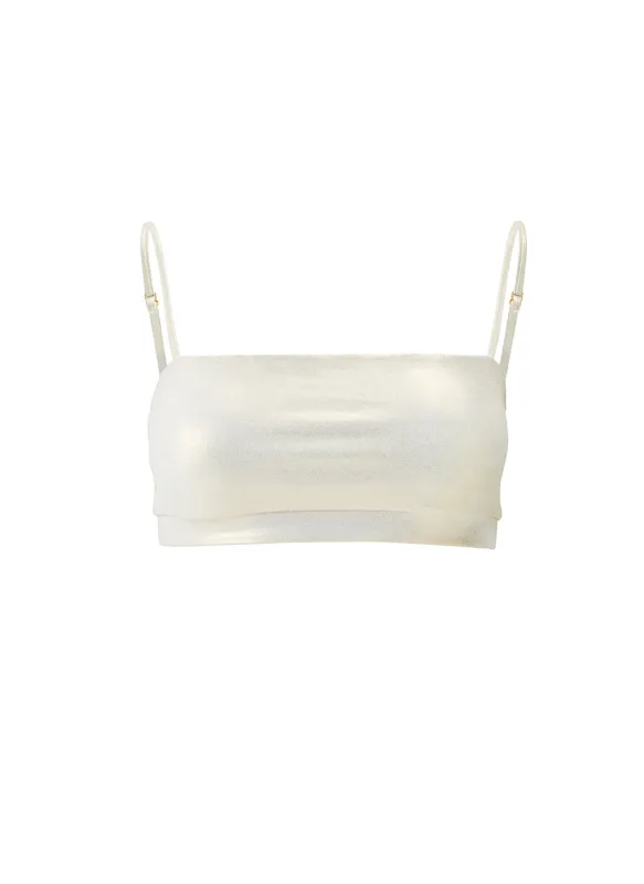 Elba Gold Bikini Top sold by Melissa Odabash