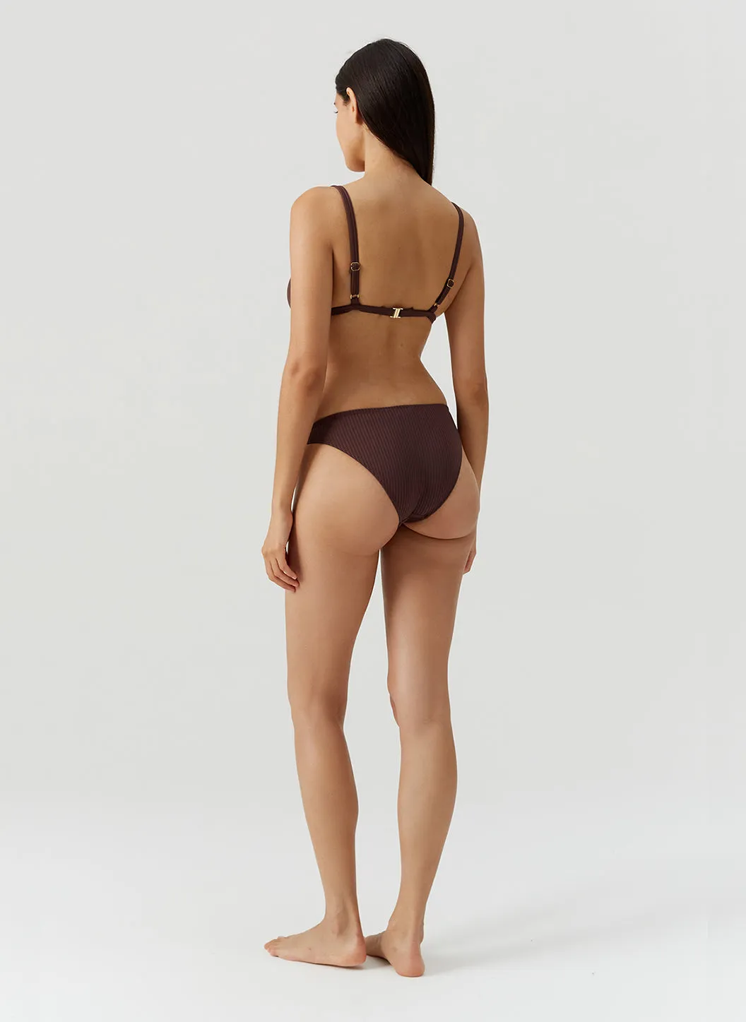 Montenegro Brown Ribbed Bikini Bottom sold by Melissa Odabash product image thumbnail 4