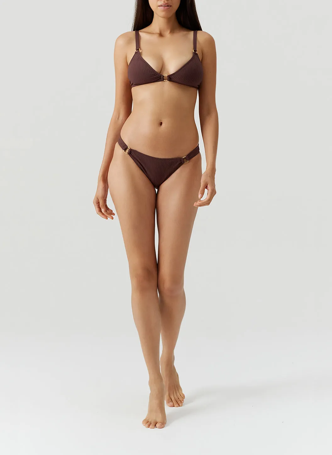 Montenegro Brown Ribbed Bikini Bottom sold by Melissa Odabash product image thumbnail 5
