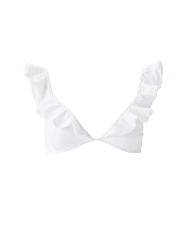 Pompano White Bikini Top made by Melissa Odabash