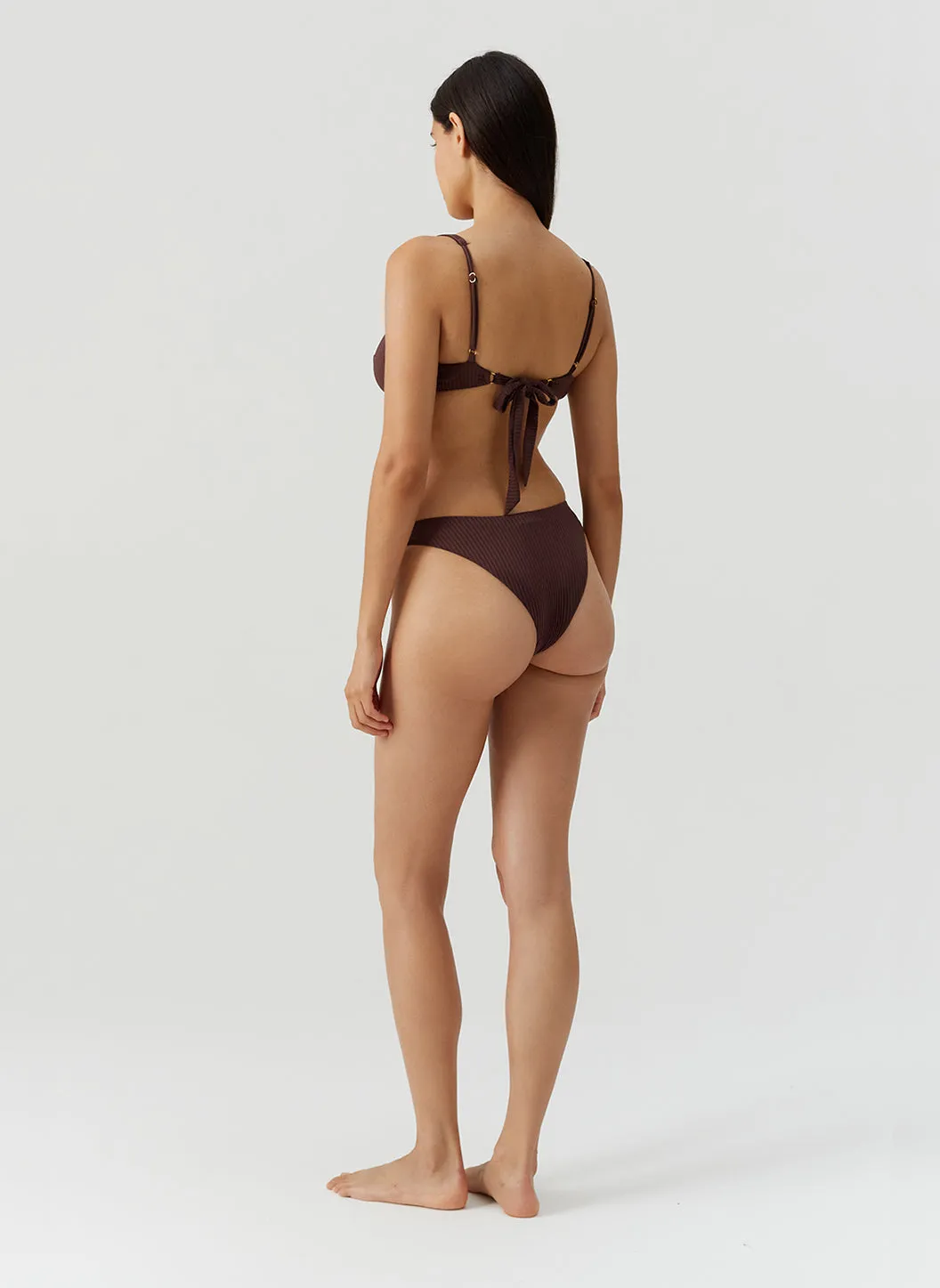 Noto Brown Ribbed Bikini Bottom sold by Melissa Odabash product image thumbnail 4