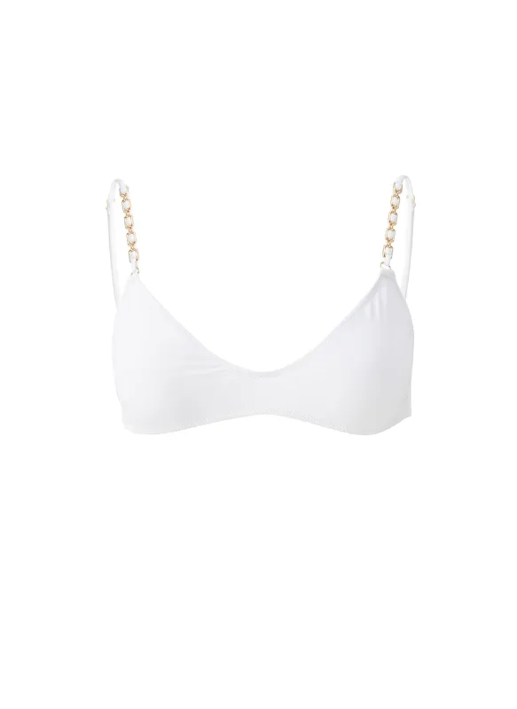 Lima White Bikini Top sold by Melissa Odabash