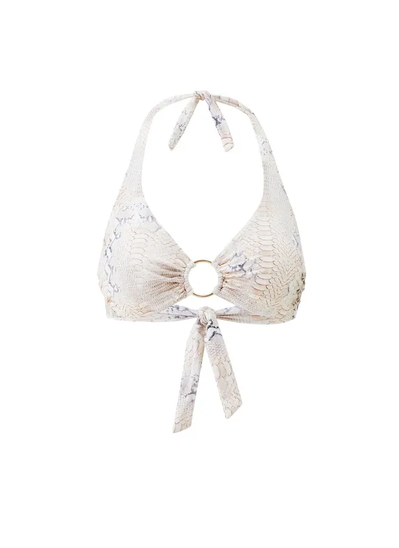 Brussels Lizard Bikini Top sold by Melissa Odabash