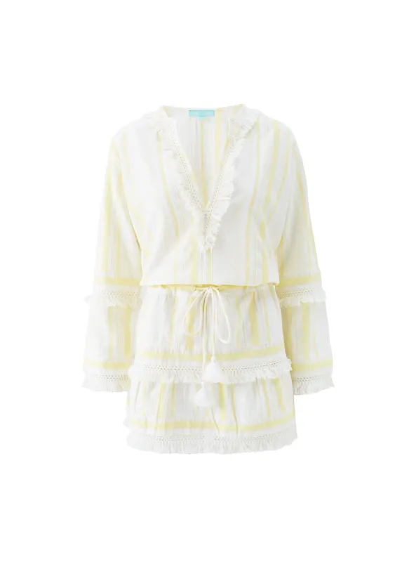 Exclusive Claudia Yellow Stripe Dress made by Melissa Odabash