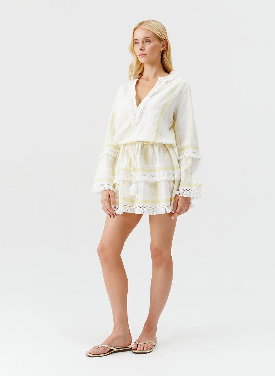 Exclusive Claudia Yellow Stripe Dress sold by Melissa Odabash product image thumbnail 2