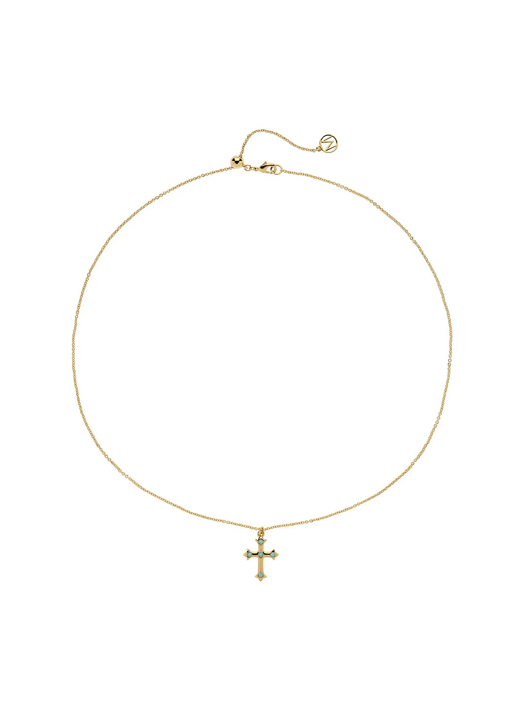 Gold Turquoise Cross Pendant Necklace sold by Melissa Odabash